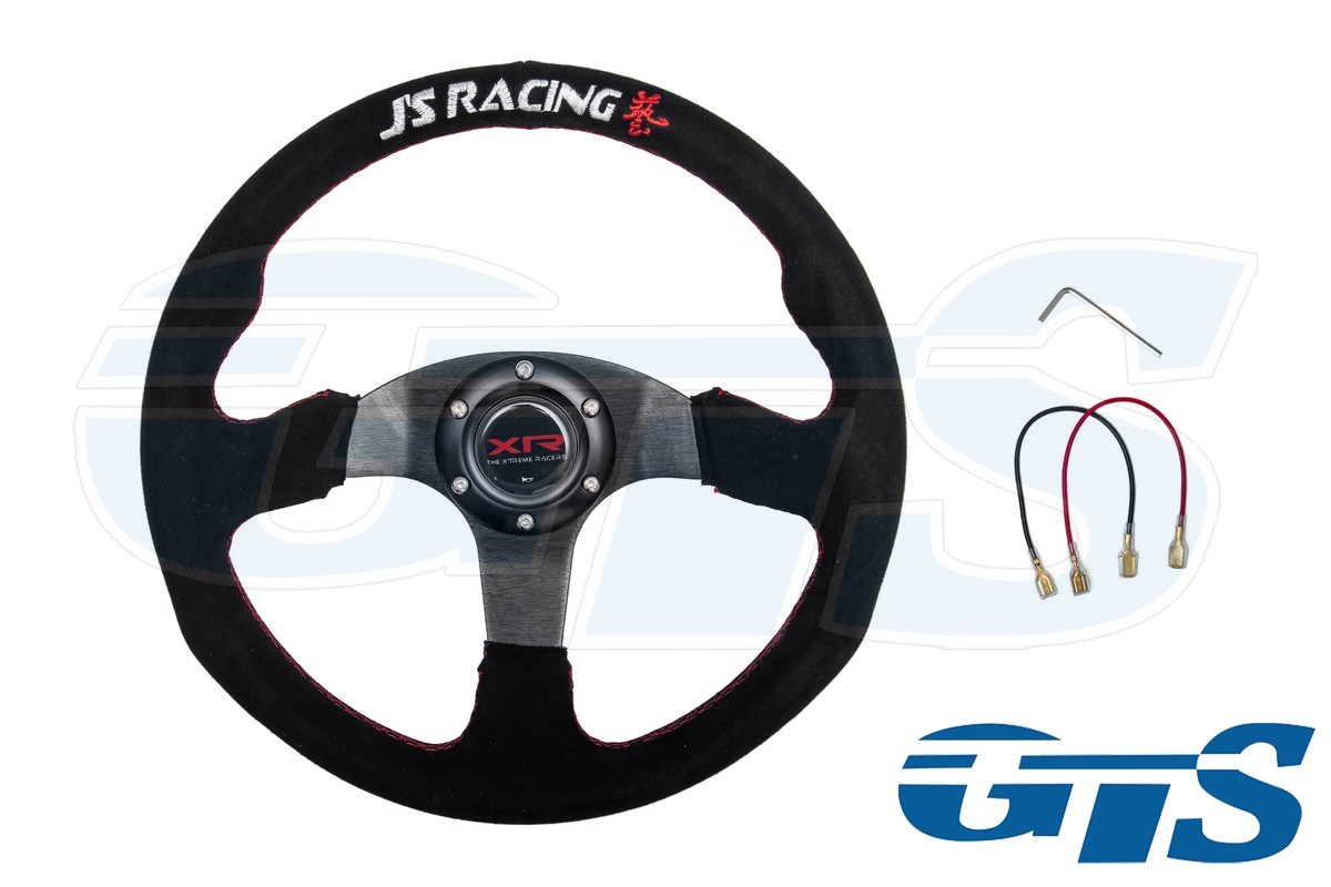 Руль JS RACING XTREME замша (нить красная)