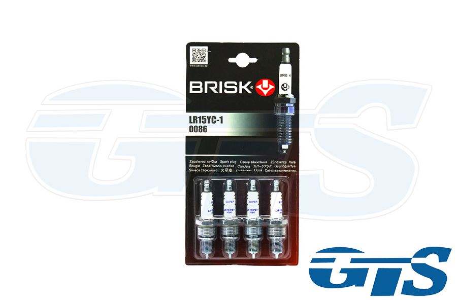 Свечи зажигания "BRISK" SUPER LR15YC-1, 0086 8V (инж.) для а/м ВАЗ 2108-15, 2110-12,1117-19, 2190-94